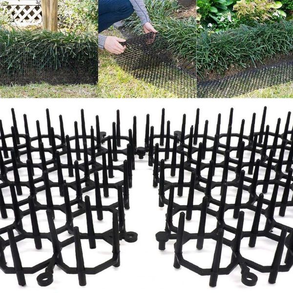 

10pcs cat scat mat werable safe plastic durable anti-cat for fields floor-mounted barbed fence outdoor garden decorations carriers,crates &