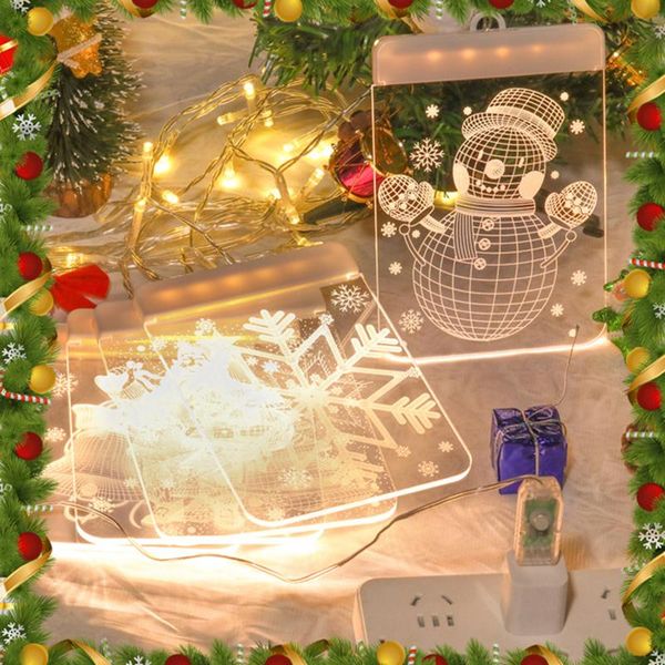 

party decoration hanging christmas light adhesive 3d visual effect acrylic led ornament festival themed night for home supplies