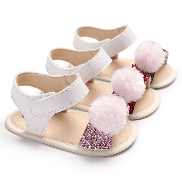 

first walkers baby girls summer shoes fashion fur ball infant toddler shoe