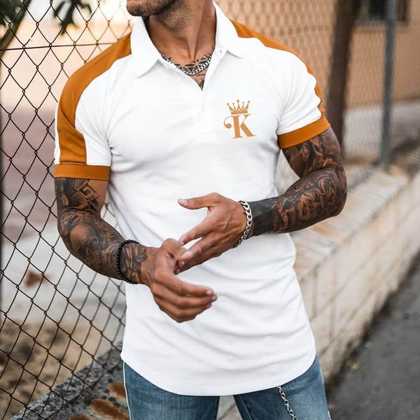 

white and yellow men s street polo shirt comfortable classic fashion daily travel work party, White;black