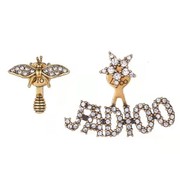 

charms / di home letter star bee asymmetric earrings female used jewelry, Golden