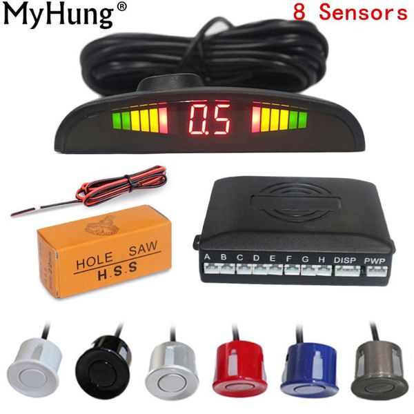 

car rear view cameras& parking sensors russian human voice sensor 8 front backup system reverse alert