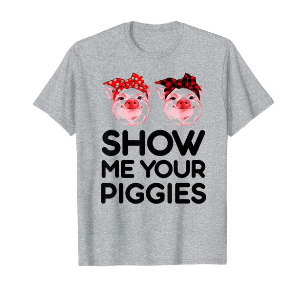 

farmer pigs show me your piggies t-shirt, White;black