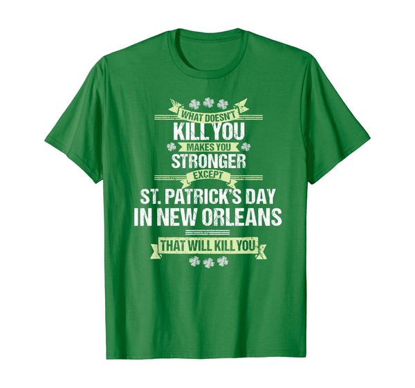 

st patrick's day new orleans funny bar drinking tshirt, White;black