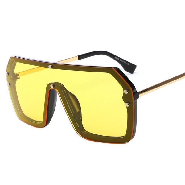 

sunglasses european and american one piece frame rivet trend metal temple goggles fashion street shooting, White;black