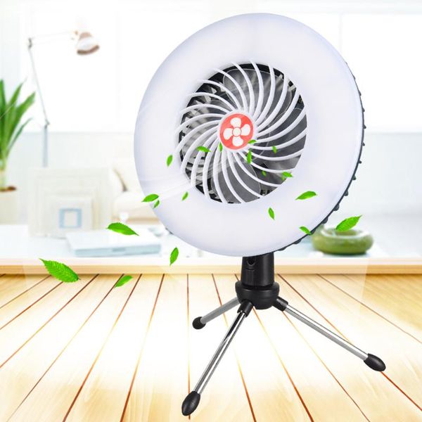 

portable practical multifunctional lighting cooling fan with soft led light usb rechargeable table household summer silent electric fans
