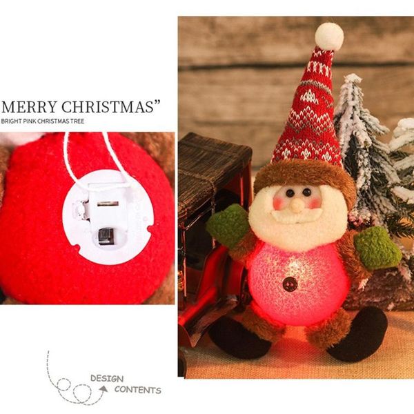 

christmas decorations happy year ornaments with light diy xmas gift santa claus snowman tree pendant doll hang decor for home noel natal