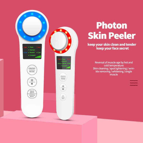 

face care devices facial mesotherapy electroporation rf radio frequency led pn lifting tighten wrinkle removal skin massager 220211