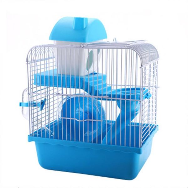 

small animal supplies hamster cage 2-storey pet house castle portable guinea pig living villa running wheel rat nest accessories