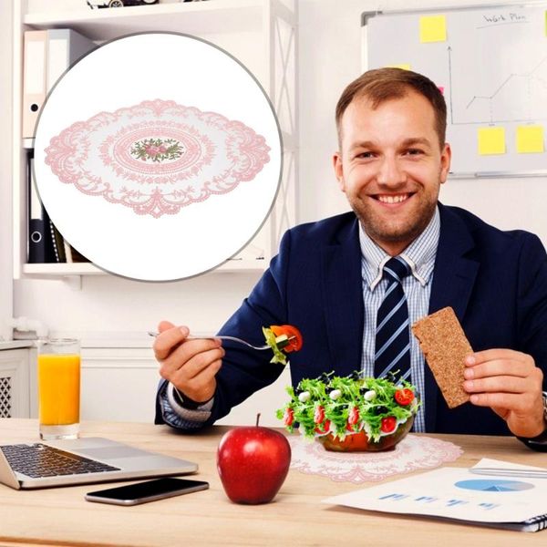 

mats & pads 2pcs elegant embroidered lace coasters table