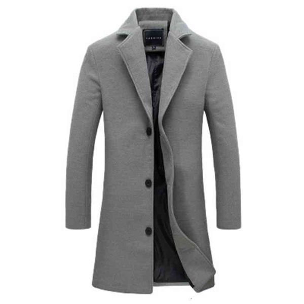 

men's trench coats classic long men autumn & winter new woolen 5xl large size slim , fashion jacket eekh, Tan;black