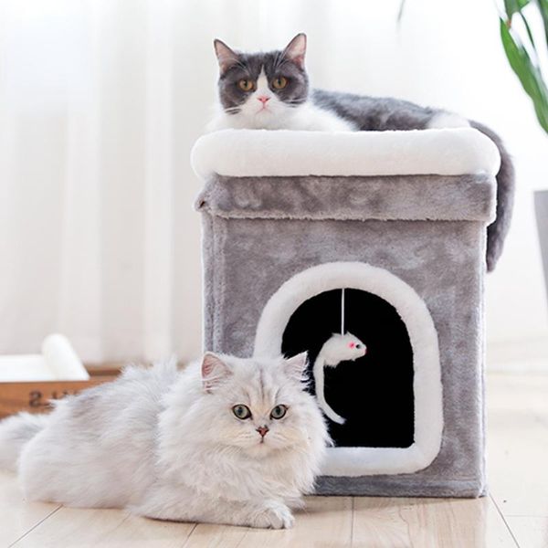 

cat beds & furniture pet climbing frame folding nest hole jumping platform observation leisure toys bed accessories