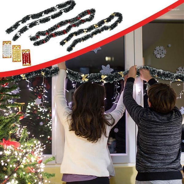 

christmas tree garland ornaments dark green white edge ribbon black party1