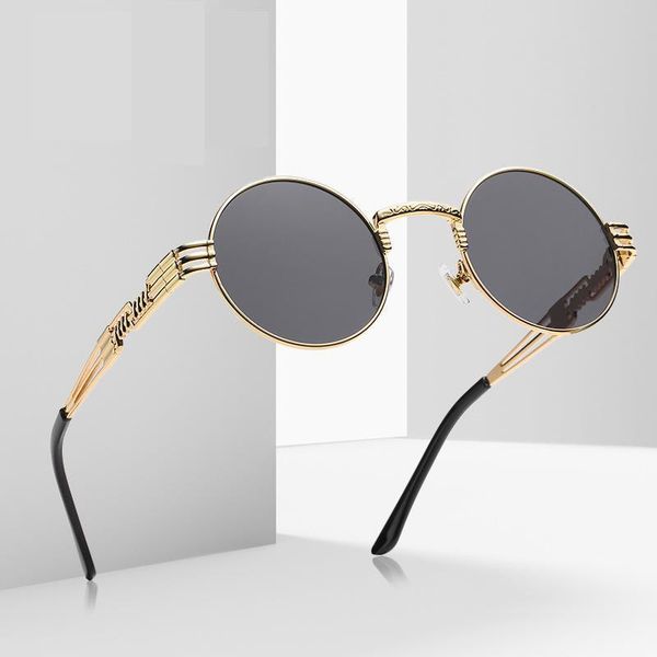 

sunglasses women retro gothic steampunk men vintage round sun glasses luxury cool eyewear uv400, White;black