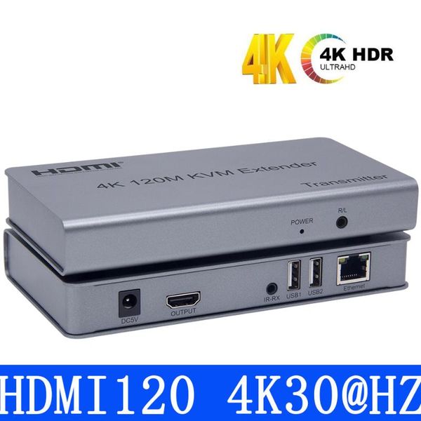 

audio cables & connectors 4k kvm extender usb mouse/keyboard extension 120m by cat/rj45/lan/utp network cable,ir control,tx/rx 3.5mm r/