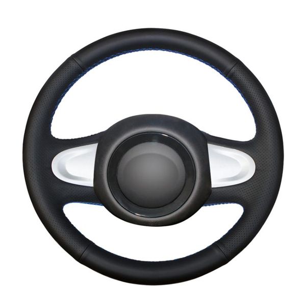 

steering wheel covers black pu artificial leather cover for mini r56/r57 clubman countryman coupe paceman clubvan roadster 2-spoke