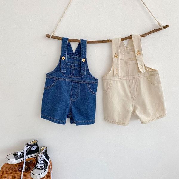 

jumpsuits hayana 2021 summer kids clothes ovrealls solid cute jeans for boys and girls, Blue