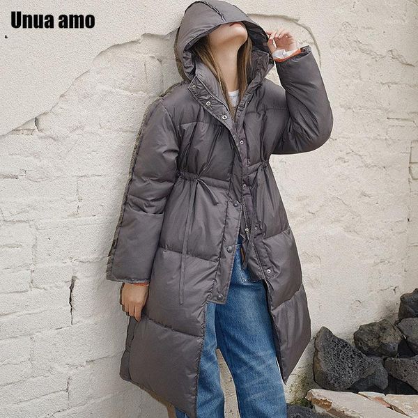 

women's down & parkas unua amo 2021 winter women hooded long thick cotton padded waterproof snow coat female loose warm puffer jackets, Black