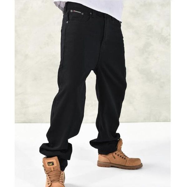 

man loose pants hip hop skateboard men's fashion trousers size 30-46, Black
