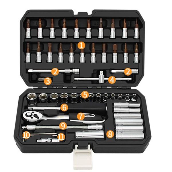 

professional hand tool sets high torque 72 gears save time and energy chro-me vanadium steel multifunctional auto repair set for scvd889 car