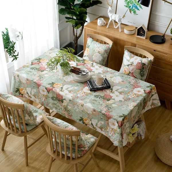 

linen cotton floral table cloth desk cover large square rectangular tablecloth for tv cabinet 135x260cm vintage spring