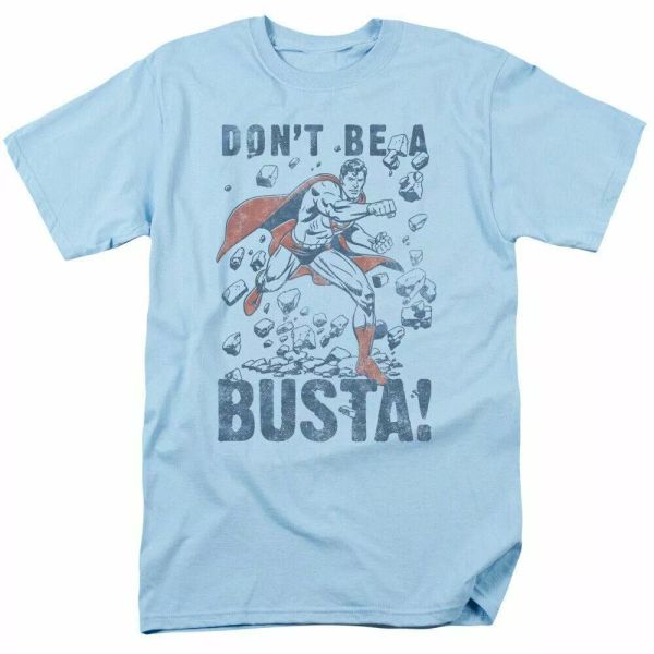 

Superman Busta T Shirt Mens Licensed Classic DC Comics Tee Light Blue, White;black