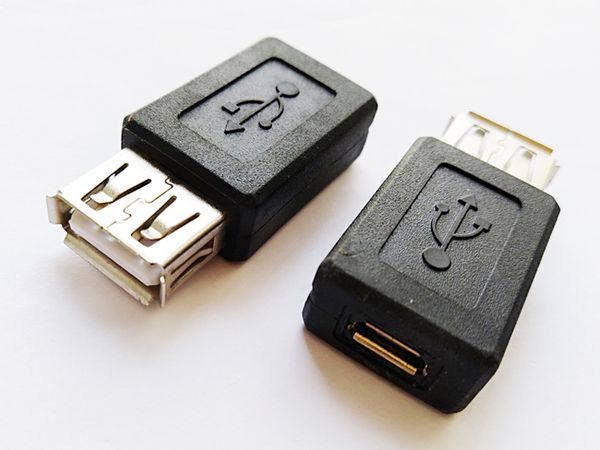 USB2.0 A-Type-feminino para micro USB B fêmea conversor adaptador de conector / 100pcs