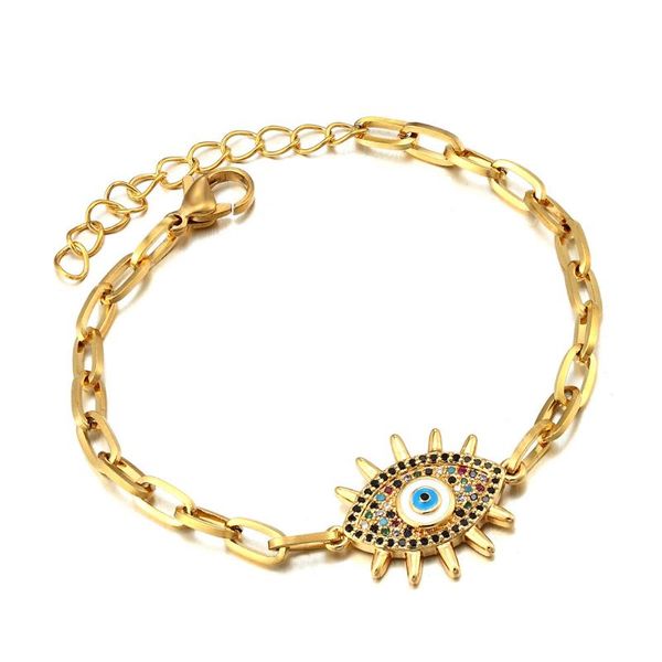 

link, chain evil eye bracelet amulet gift for safety, Black
