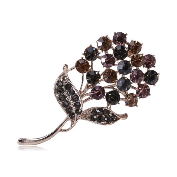 

1pcs fashion colorful brooches rhinestones for scarf fixed pin women wedding dress accessories gift pins pins,, Gray