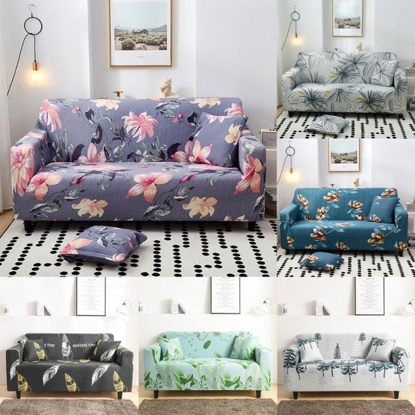 

chair covers plants flowers printing elastic sofa cover stretch all-inclusive slipcover for 1/2/3/4 seat non-slip anti-dirty couch