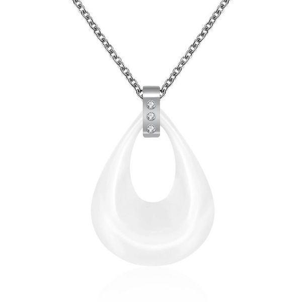 

classic necklaces for women simplicity crystal ceramics necklace jewelry titanium steel fashion heart 2021 pendant, Silver