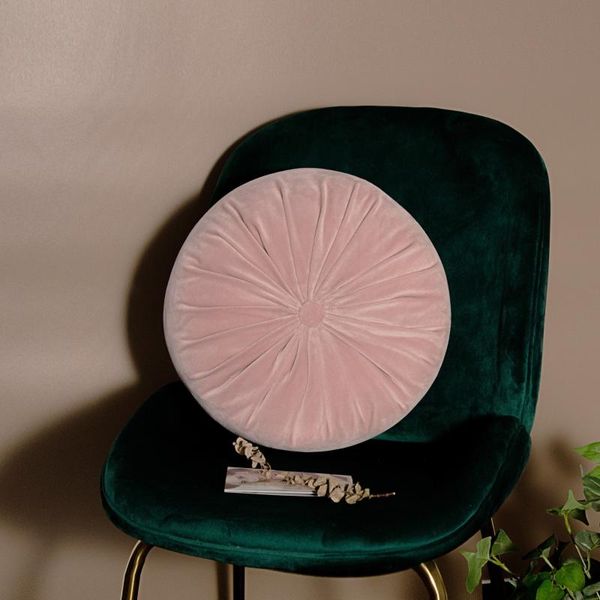 

cushion/decorative pillow nordic baroque style cushion sofa throw luxury dutch velvet pleated fabric handmade round pumpkin seat