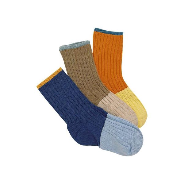 

socks lawadka 3pairs/set 2021 autumn winter kids for boys patchwork striped cotton school sport children's boy 1-9year, Pink;yellow