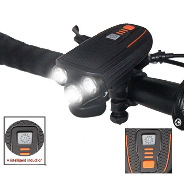 

bike lights 5000mah bicycle light smart light-sensing touch usb rechargeable night mountain safety back headlight lamp