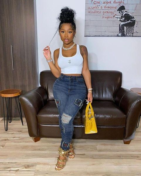 

vavcy 2021 spring autumn square butterfly lounge wear jeans women's, Blue