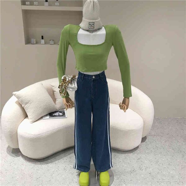 

pant women's suit lean fashion midriff-baring with loose side stripes brem pants high waist of two parts, White