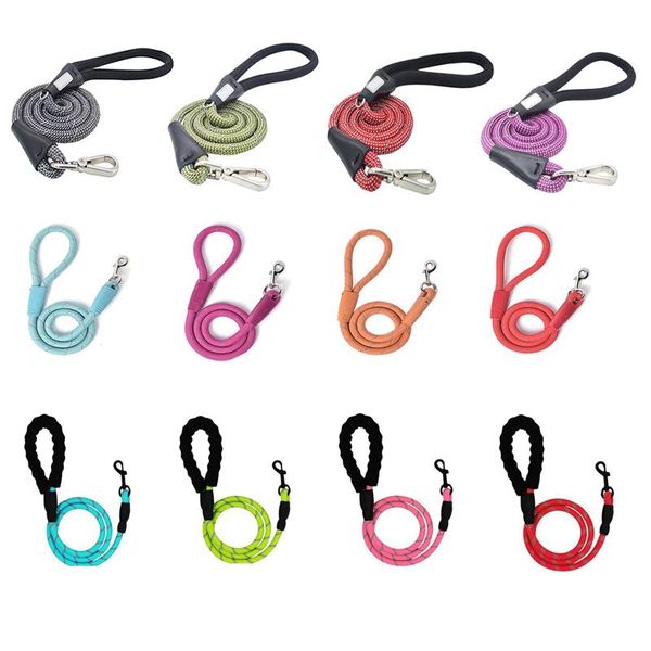 

long super dog leash reflective durable large training running rope medium big collar leashes strong lead collars &