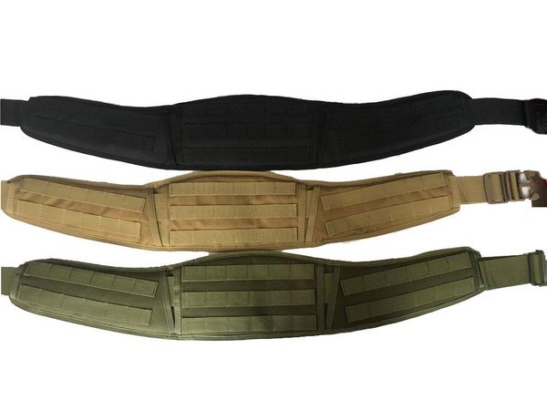 

tactical nylon molle padded waist belt adjustable support for hiking, Black;gray