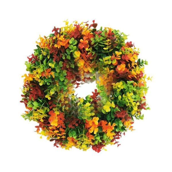 

decorative flowers & wreaths colored garland eucalyptus wreath round autumn door wedding accessories decoration party 30cm/40cm front b2g2