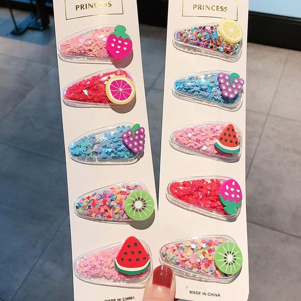 

hair accessories 1set girls cute cartoon animal fruit colorfur hairpins children sweet clip barrettes headband kids fashion, Slivery;white