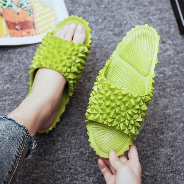 

slippers 2021women summer funny slides children cute durian fashion matching outfit forfamily female sandals outdoor beach shoes, Black