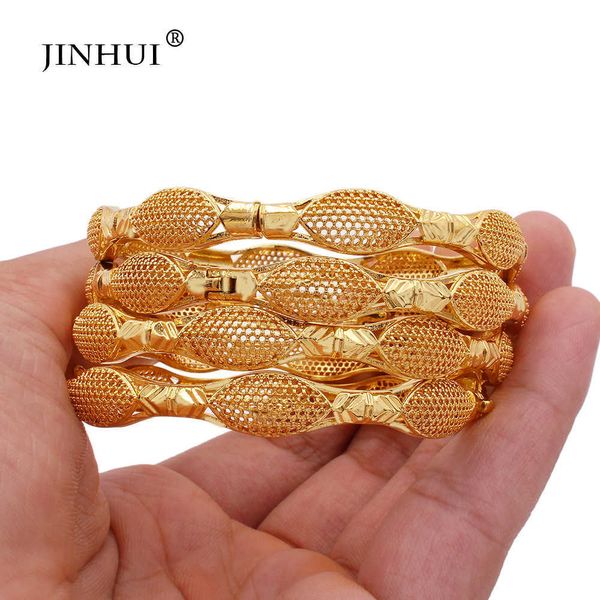 Pulseira etíope 24k cor de ouro pulgles para mulheres festa de casamento jóias africano Bangle Dubai Braceletes indianos presentes ornamento q0717