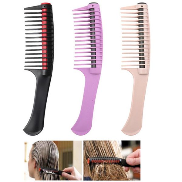

hair brushes 1pc professional wide tooth comb brush anti static salon coloring tools barber detangling diy styling accessories, Silver