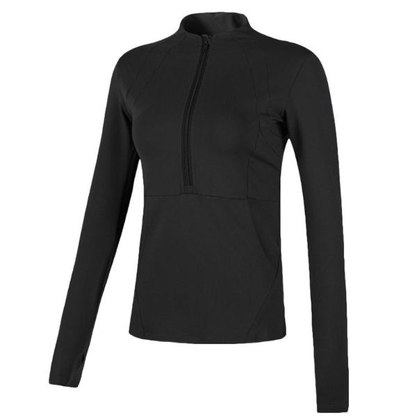 

yoga outfit autumn winter half zipper breathable jacket stretch tight fitness slimming sports clothes running hiking sportswear