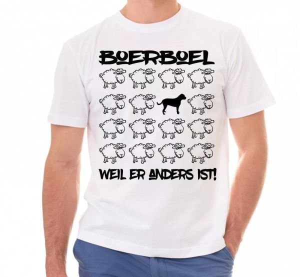 

boerboel t-shirt black sheep men dog dogs motif buren mastiff, White;black