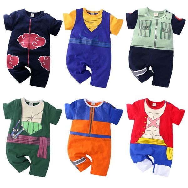 

jumpsuits fashion baby boy anime clothes born rompers cotton infant clothing short sleeve cartoon bebes, Blue