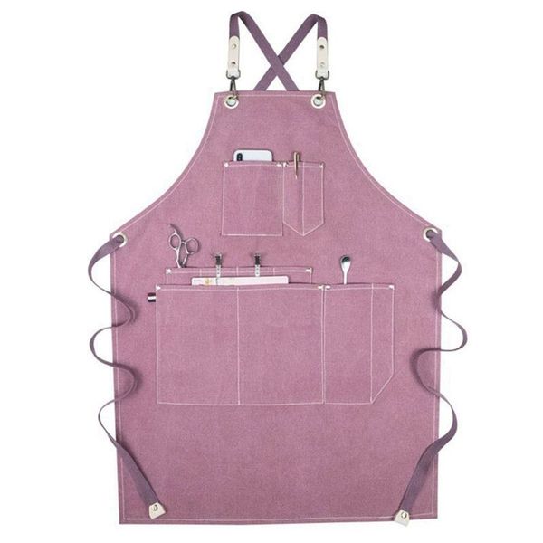 

aprons summer canvas work apron denim korean style hairdresser floral barista waist circumference