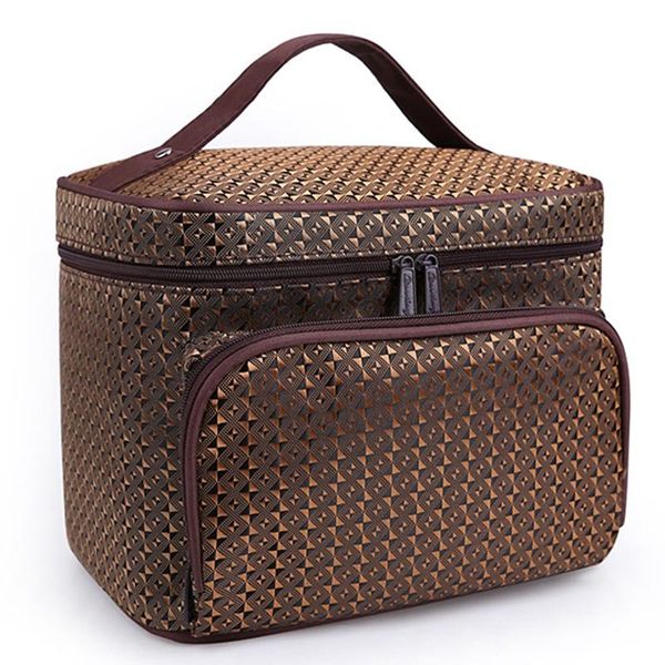 

brown diamond big capacity women cosmetic bag cosmetics organizer travel necessaries waterproof makeup multifunction toiletr bags & cases
