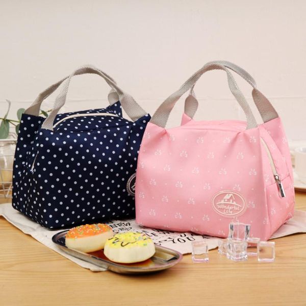 

fashion portable insulated lunch bag thermal picnic bags cooler aluminum foil box tote storage