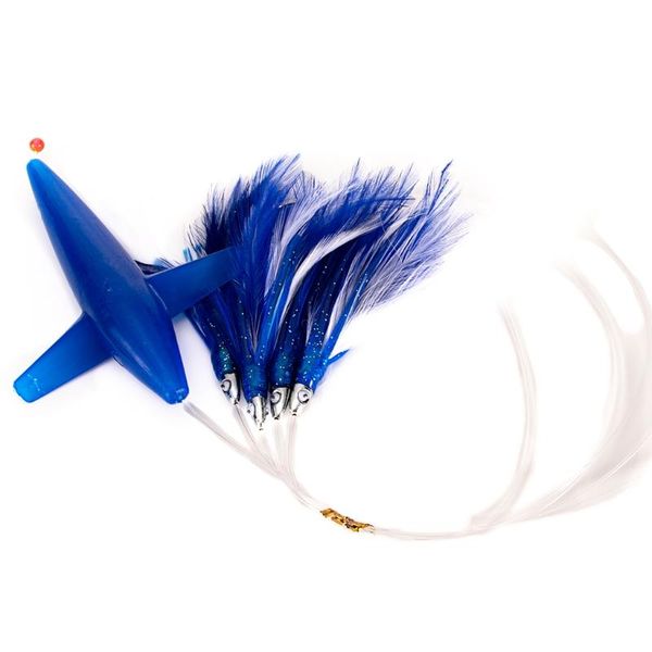 Trolling Feather Tuna Lure Gonna di acqua salata Esca artificiale con gancio in acciaio H053 Ami da pesca